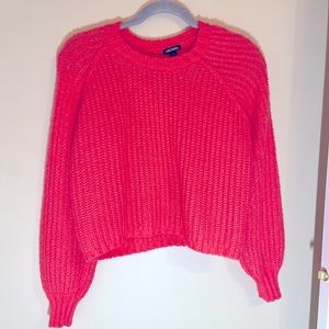 Neon Pink Crop Sweater